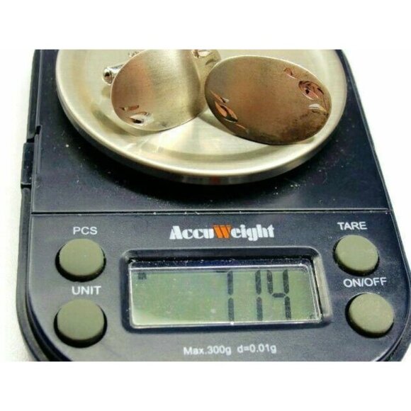 Oval Accent Sterling Silver 925 Vintage Patina Cufflinks - Picture 5 of 9